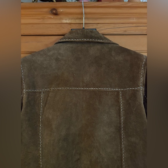 Brandon Thomas Brown Suede Women's Jacket Top Stitched Patch Pockets Size Med - Picture 10 of 16